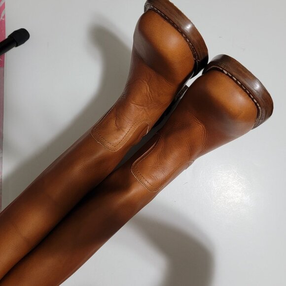 NEW Frye Campus 14L Boots Womens 9.5 Saddle Brown Chore Equestrian Extended Calf - Picture 5 of 10